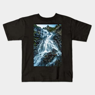 Waterfall in the mountains Kids T-Shirt